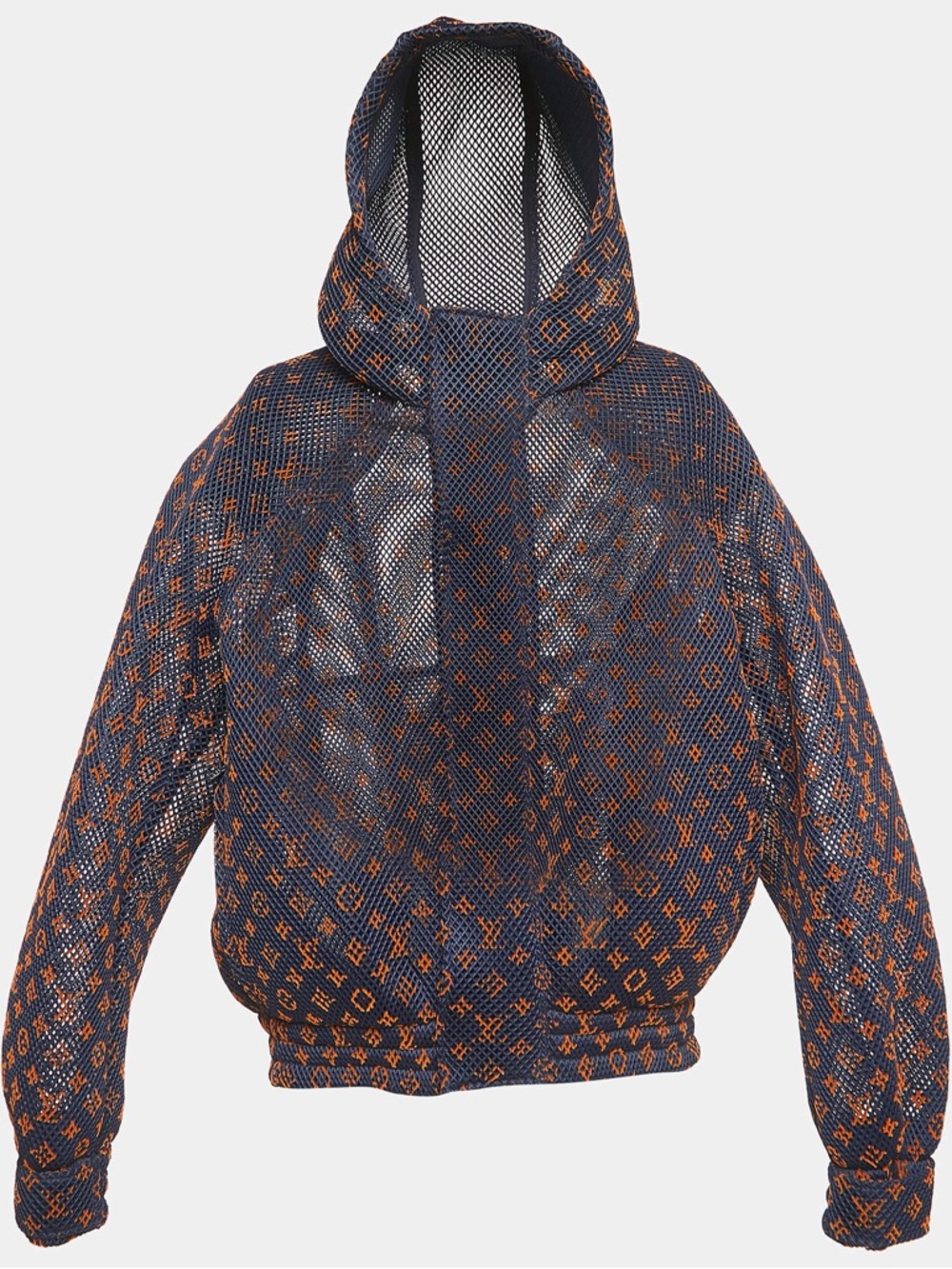 Louis Vuitton Navy Blue and Orange Gradient LV Monogram Mesh Jacket / Size 54.